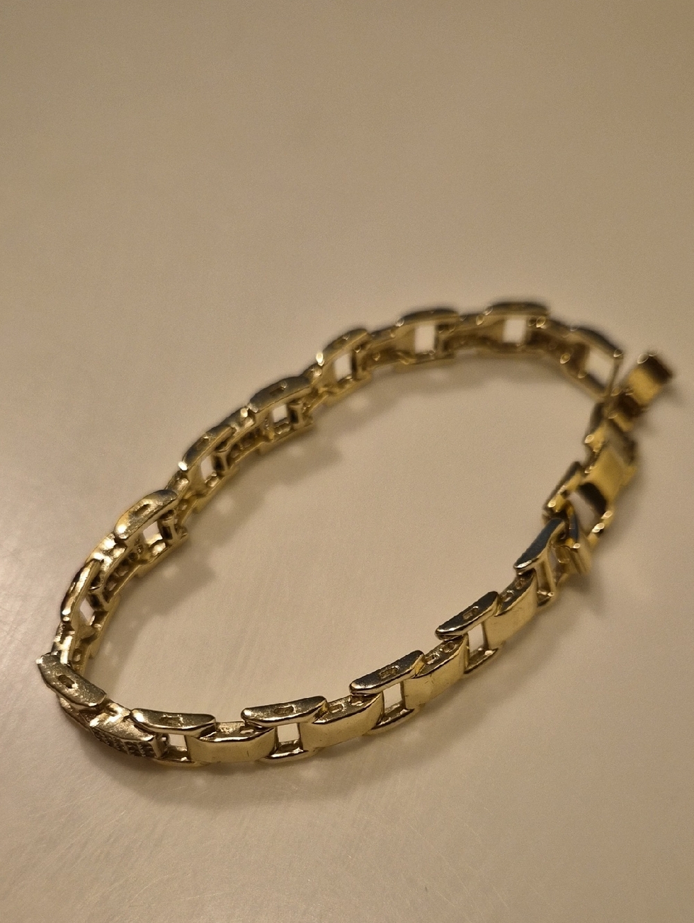 Vintage Gold Plated Chain Link & Swarovski Elements Bracelet